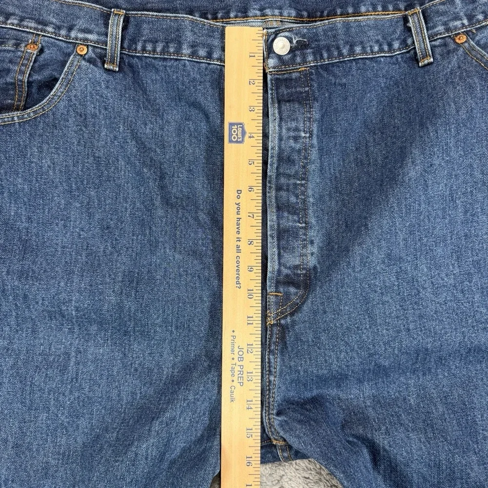 Levis 501 Jeans Mens 52x32 Blue Denim‎ Straight Leg Button Fly High Rise Casual
